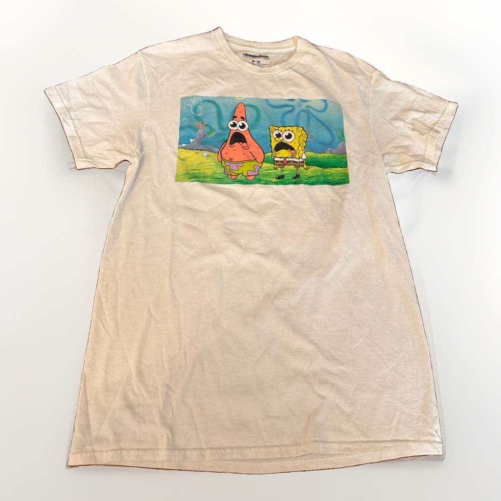 Spongebob Squarepants Nickelodeon T-Shirt White Unisex Medium Meme